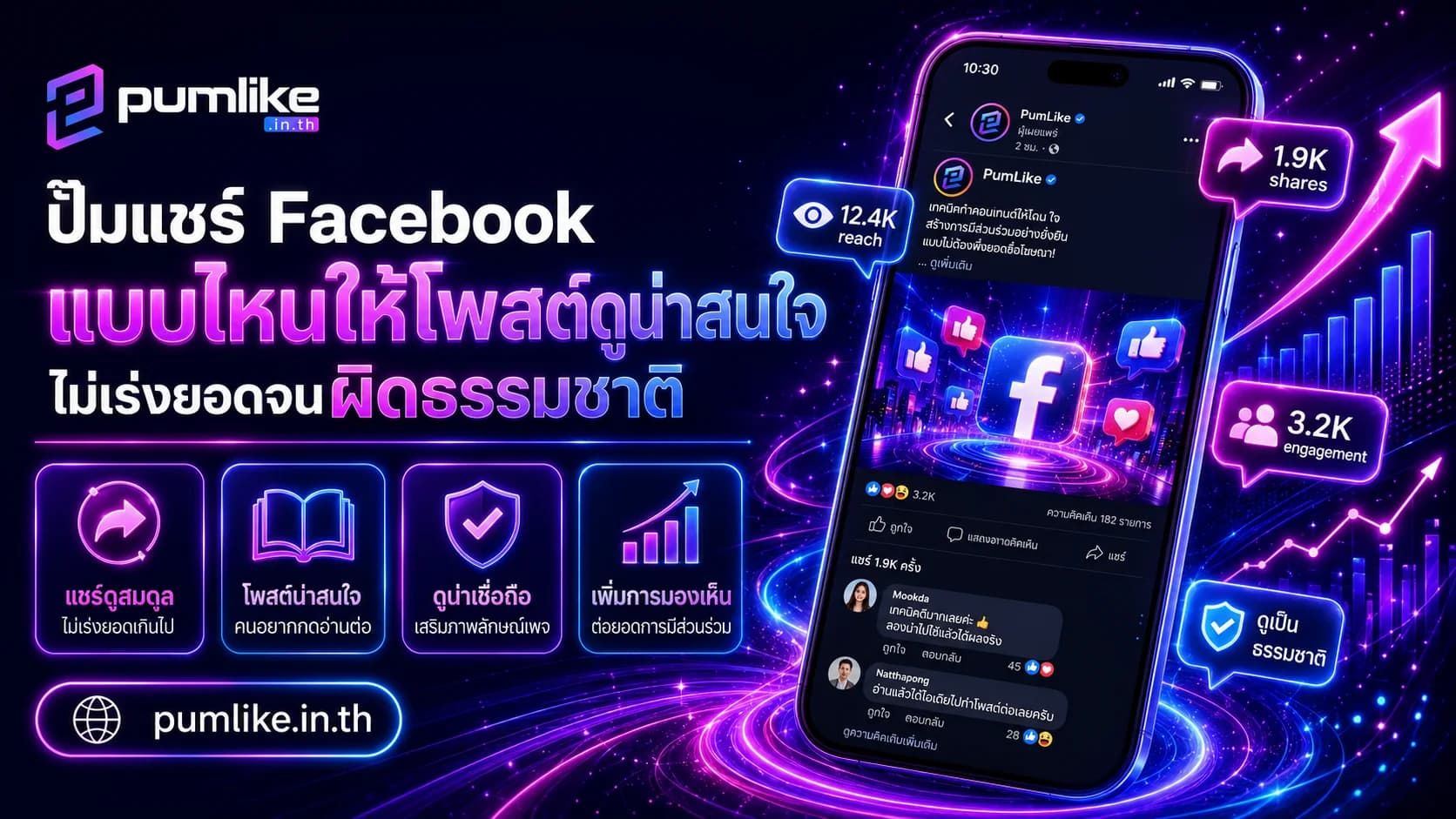 Facebook シェア ポンプは、共有される投稿の数を増やし、リーチの拡大に役立ちます。 Pumlike.in.th